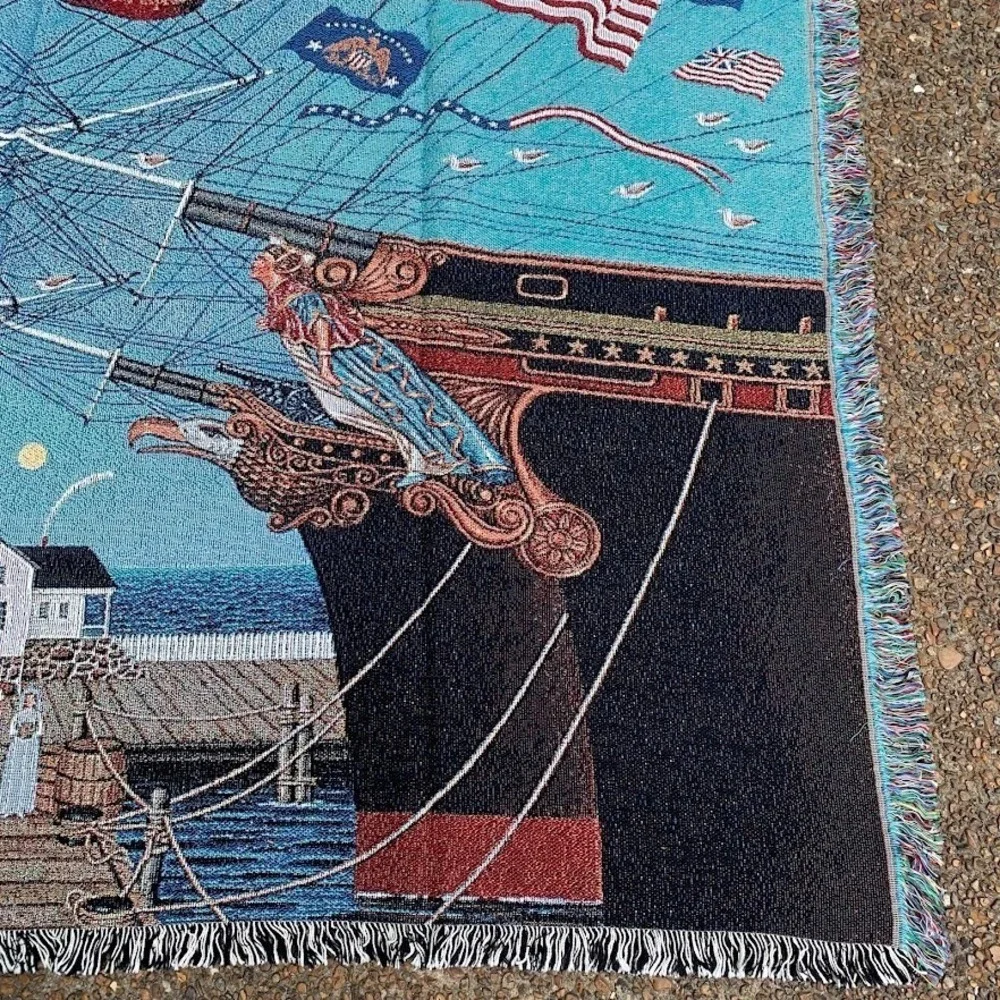 Charles Wysocki‎ Antique Store Quilts Village Home Woven Blanket Throw Tapestry